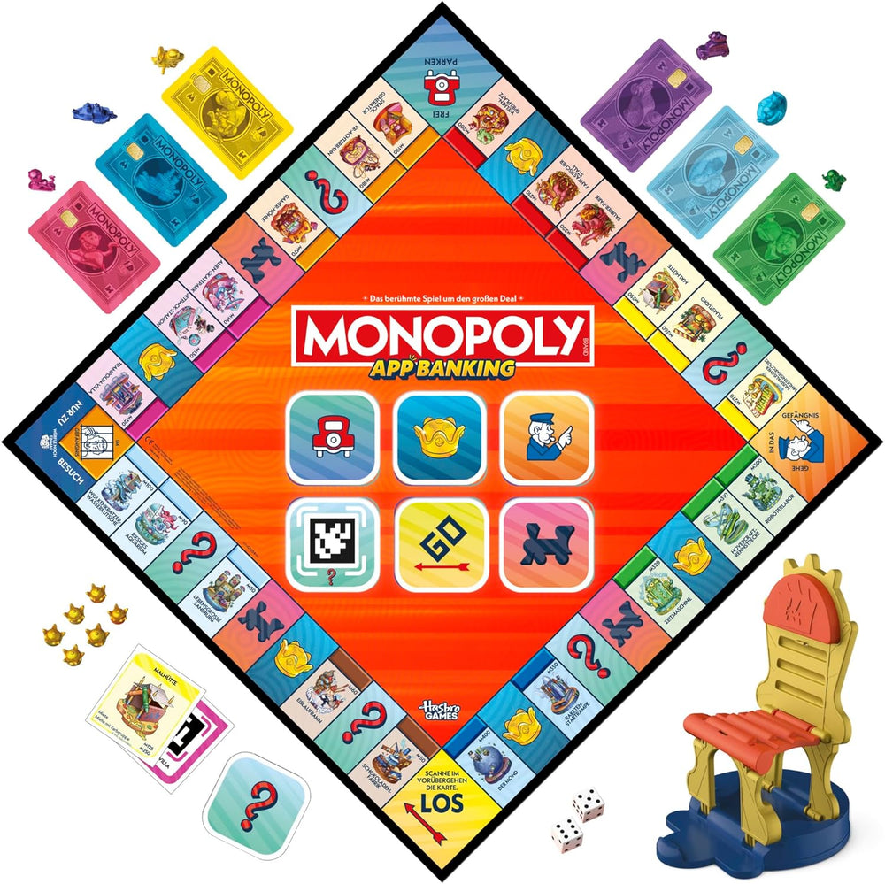 Monopoly Board Game App Banking - Versione tedesca, versione moderna del classico gioco elettronico per bambini dagli 8 anni in su, da 2 a 6 giocatori