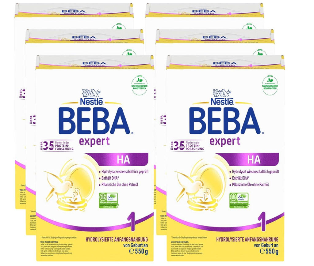 BEBA Expert HA 1 Hydrolysierte Anfangsnahrung, Säuglingsnahrung Von Geburt An, 6Er Pack (6 X 550G) Mama si Copilul Naty Shop Beba Expert Ha 1