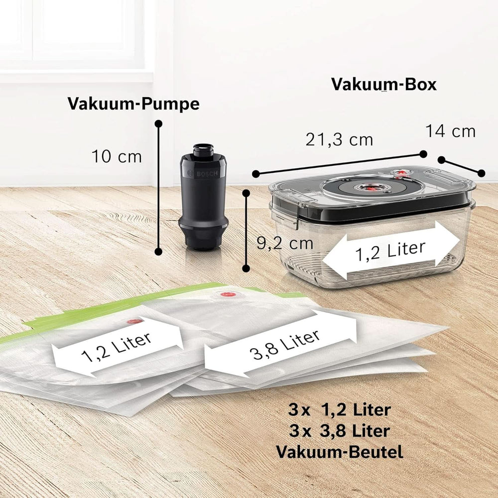 Bosch Ergomixx Style Stabmixer MS6CM61V2, Vakuum-Funktion, Vakuum-Pumpe, Vakuum-Beutel, 4-Klingen-Messer, 12 Stufen, Turbo-Funktion, 1000 W, Nero/Antracite Mamma e bambino Naty Shop