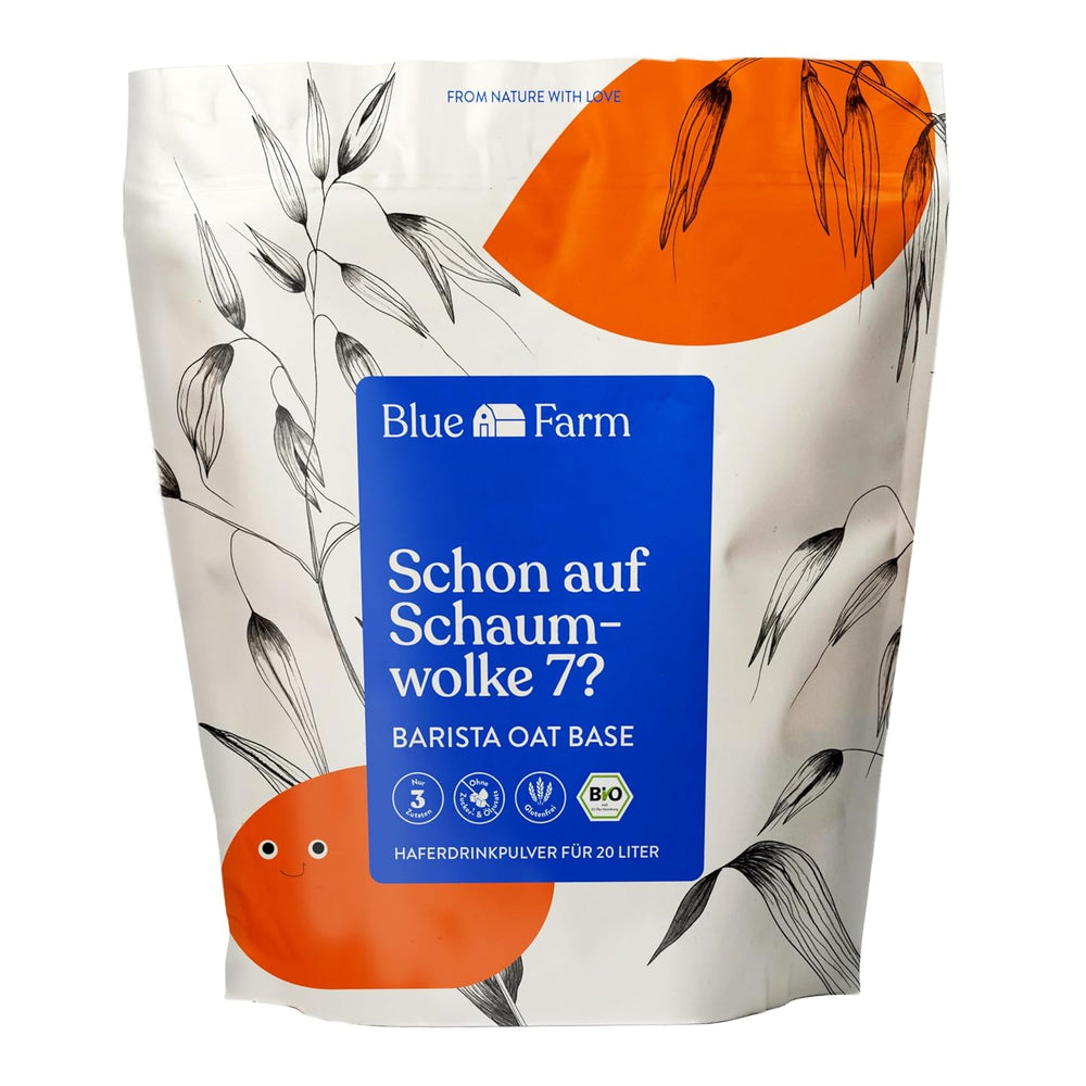 Blue Farm Barista Oat Base für bis zu zu 8L zum selbermischen – Bio Haferdrink Barista Edition – Milchalternative ohne Zusatzstoffe und Zuckerzusatz – Vegan und Glutenfrei – 90% weniger Verpackungmüll