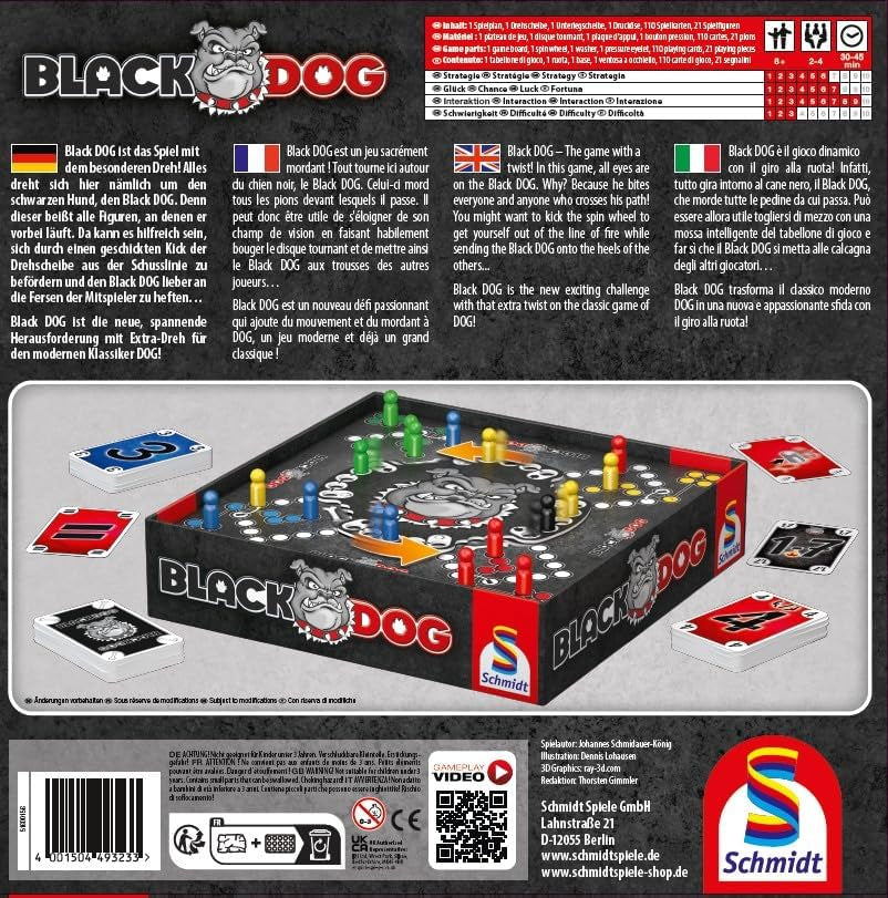 Schmidt Spiele 49323 CANE nero, gioco per famiglie