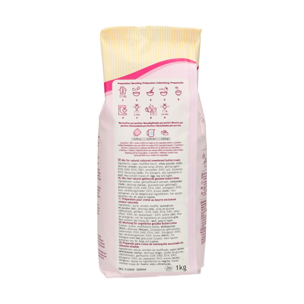 Funcakes Mix Für Buttercreme: Einfach Zu Berübenen, Cremig, Perfekt Zum Dekorieren, Abdecken Und Füllen Von Kuchen, Belag Auf Cupcakes, Halal., 1 Kg Mix per cottura e cottura Naty Shop