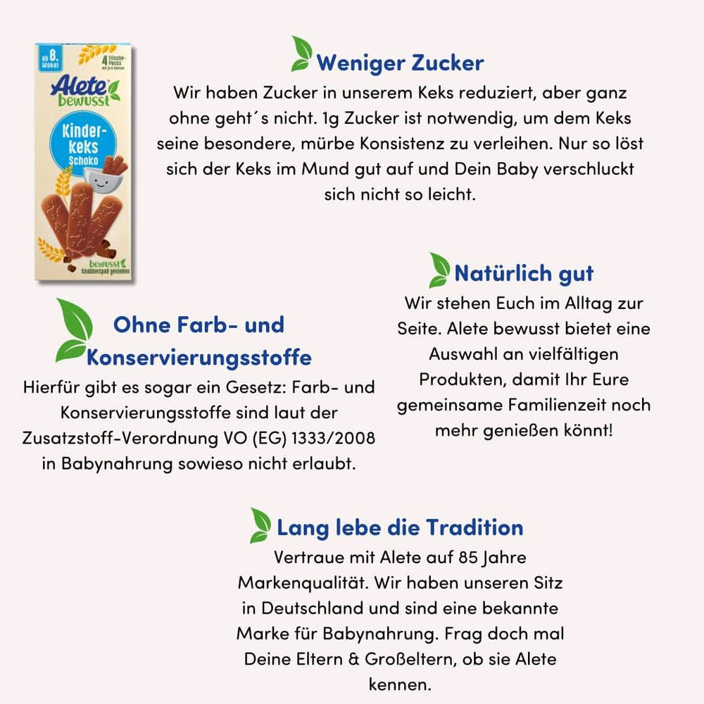 Alete consapevolmente Cioccolata con biscotti per bambini, dall'8° mese, Naty Shop Mamma e Bambino