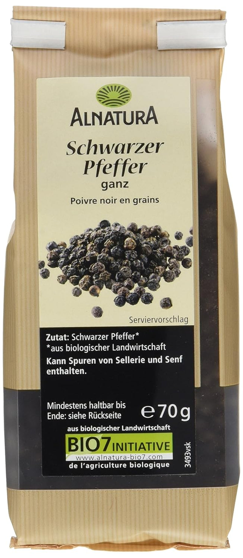 Schwarzer Pfeffer Ganz biologico, 70g