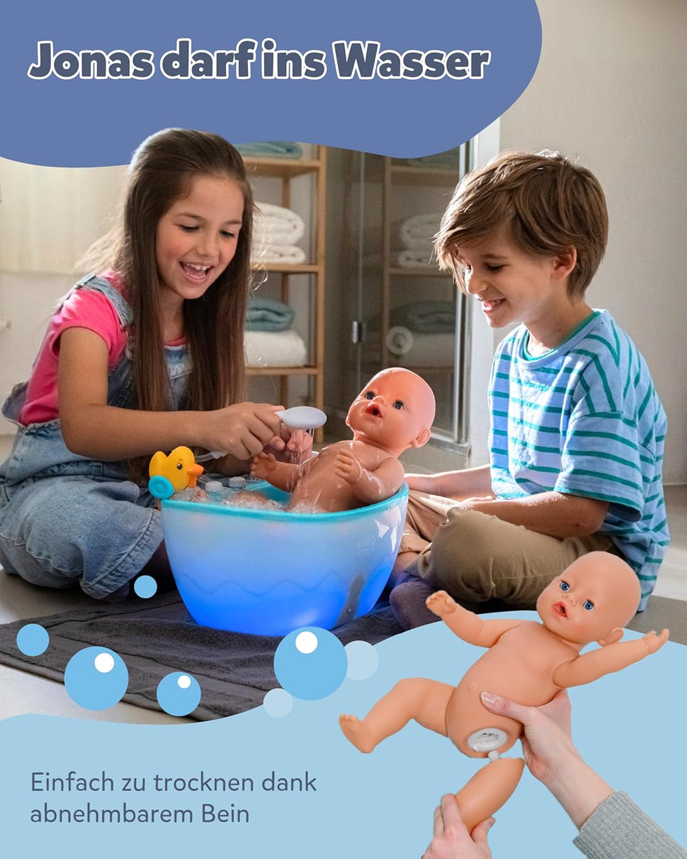 BABY Born Jonas - 43 cm große Babypuppe - 10 Funktionen inkl. Accessoires & Strampler - Funktioniert komplett ohne Batterien - Geeignet für Kinder ab 3 Jahren