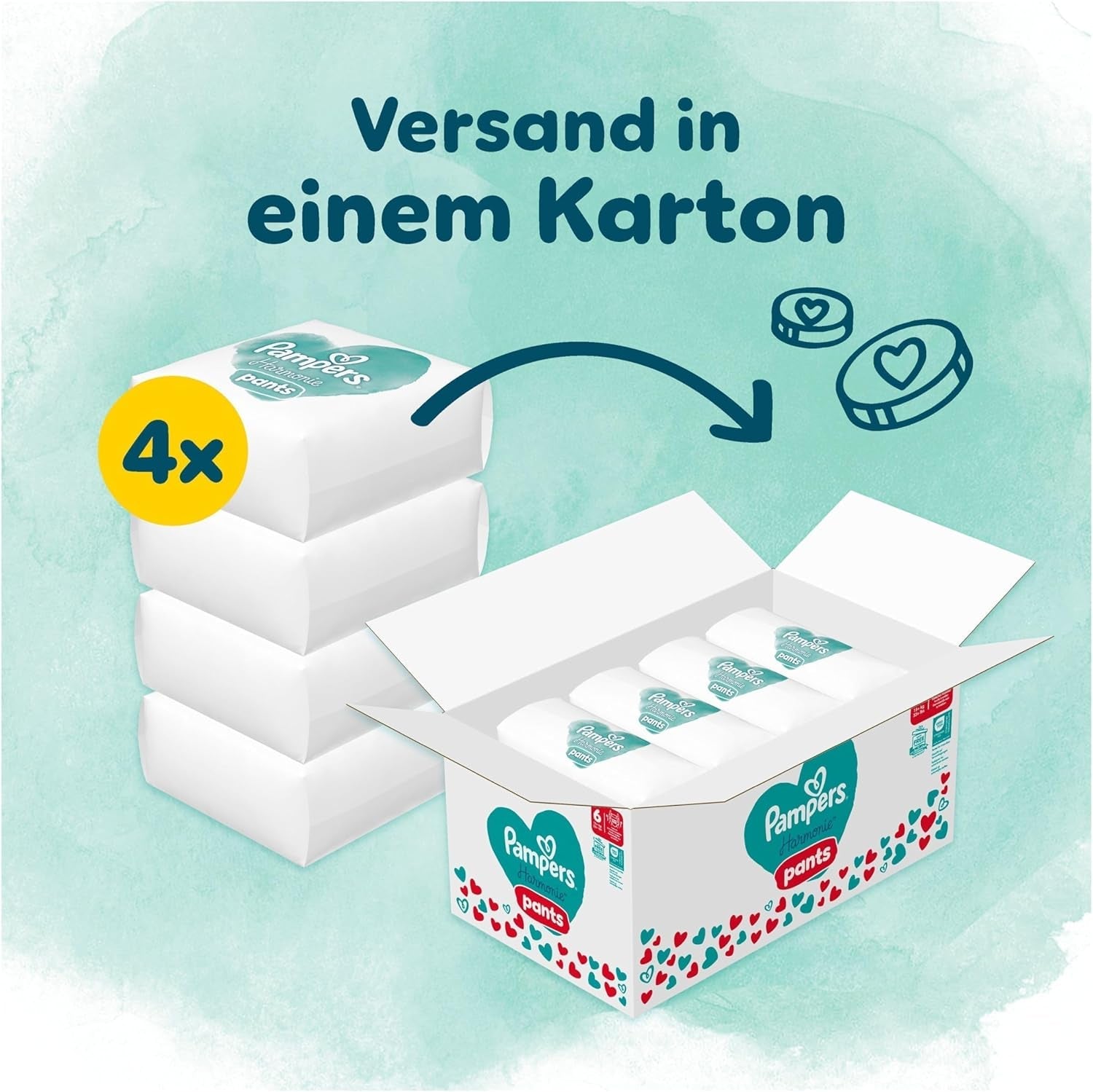 Scutece Pampers Harmony Pants mărimea 6, 132 scutece, 15 kg+, protecție delicată a pielii și confort la 360°
