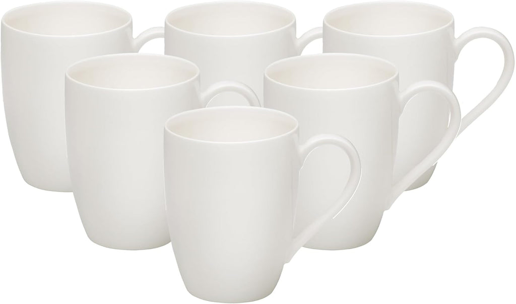 Vivo by Villeroy & Boch Basic White Tafelservice 12 Teilig Weiß, Teller Set, Weißes Geschirr, Geschirrset 6 Personen, Essservice, Speiseteller, Suppenteller, Spülmaschinenfest, Premium Porzellan Seturi vesela masa Naty Shop Single 6 Stück (1Er Pack)