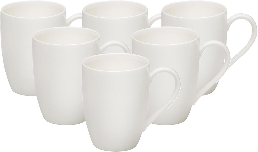 Vivo by Villeroy & Boch Basic White Tafelservice 12 Teilig Weiß, Teller Set, Weißes Geschirr, Geschirrset 6 Personen, Essservice, Speiseteller, Suppenteller, Spülmaschinenfest, Premium Porzellan Seturi vesela masa Naty Shop Single 6 Stück (1Er Pack)