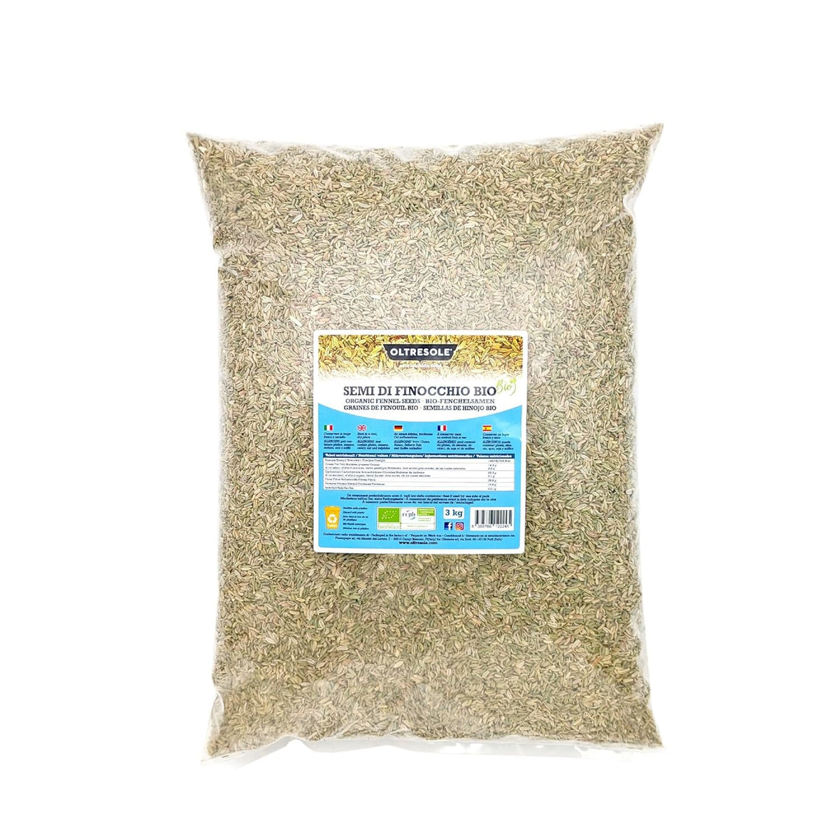 Semi Di Finocchio Biologici 3kg Semi Interi Biologici Ideali Per Tisane Digestive E Ricette Perfetto Per Cuocere Al Forno Formato Comodo