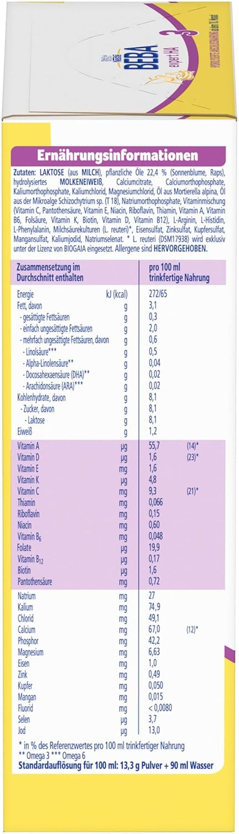 BEBA expert HA 3 Formula di continuazione idrolizzata, da 10 mesi, 1 confezione (1 x 550 g)