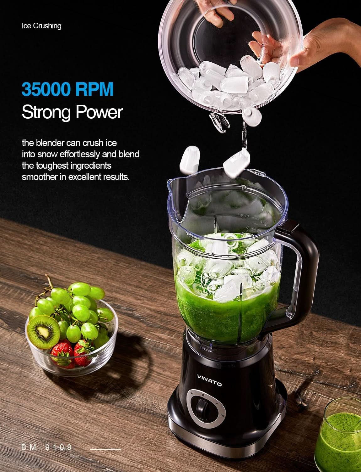 Mixer, Robot da cucina con 4 Klingen Mixer per frullati, frappè e prodotti sicuri, Frullatore con Edelstahlklingeneinheit, Sicherheitsschalter Kitchen Naty Shop