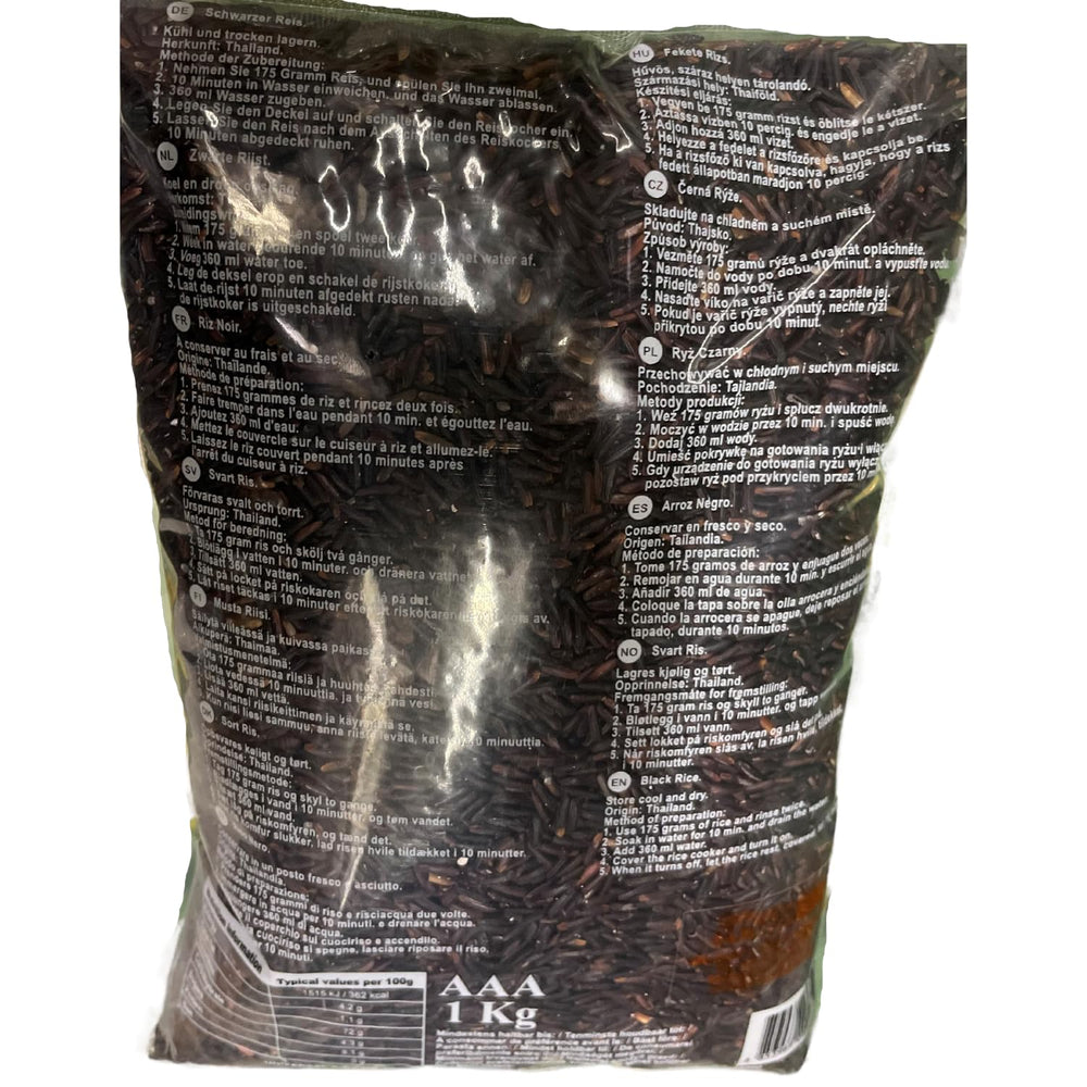ROYAL THAI RICE - Riso nero a chicco lungo (chicchi di riso) - 1 x 1 kg