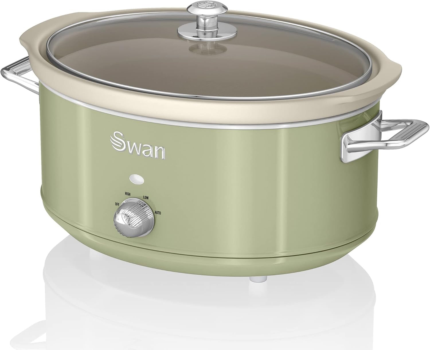 Swan Retro SF17031YELNEW Pentola lenta 6,5 litri, 320 W Pentola lenta Naty Shop Verde