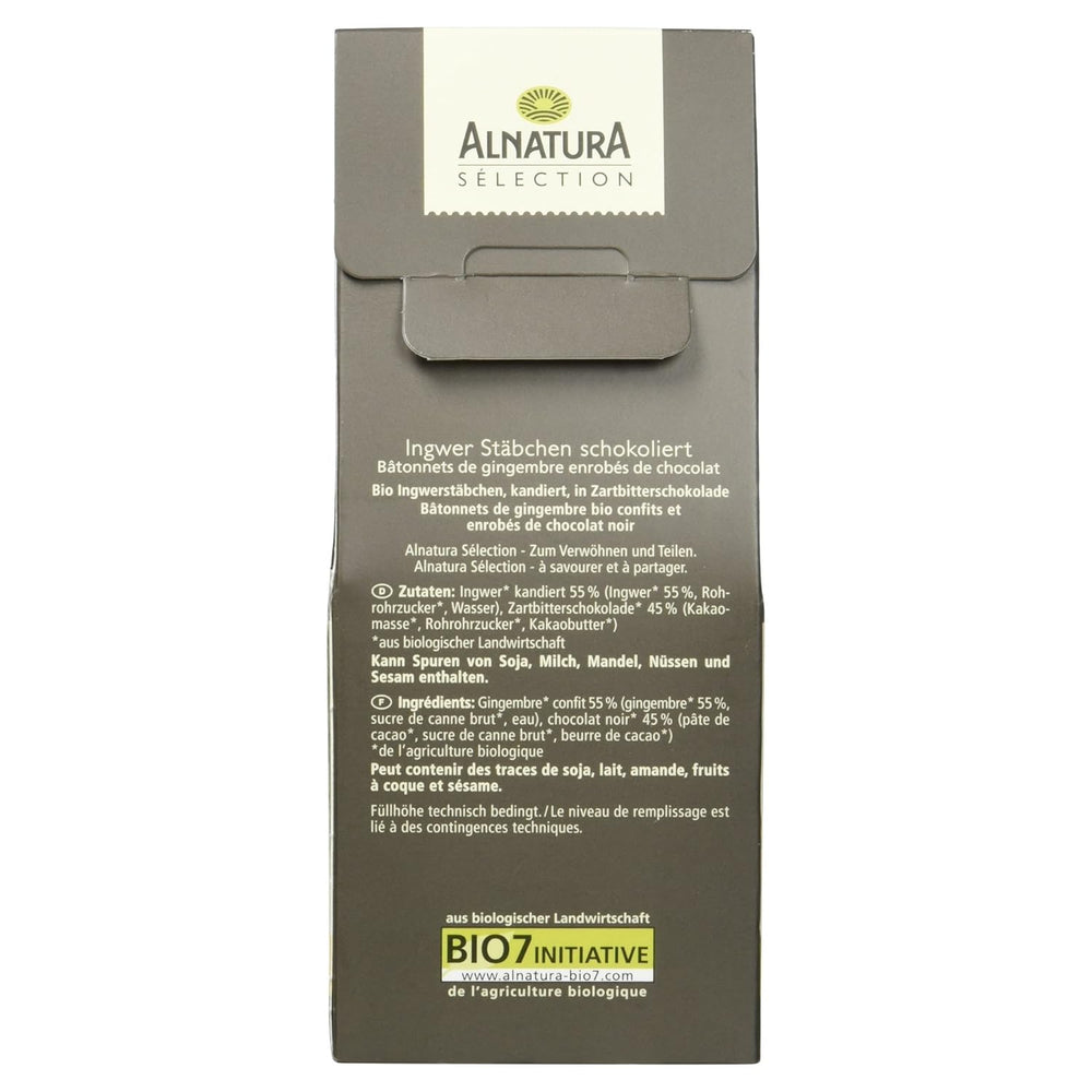 Selezione barrette di zenzero ricoperte di cioccolato biologico, 90g