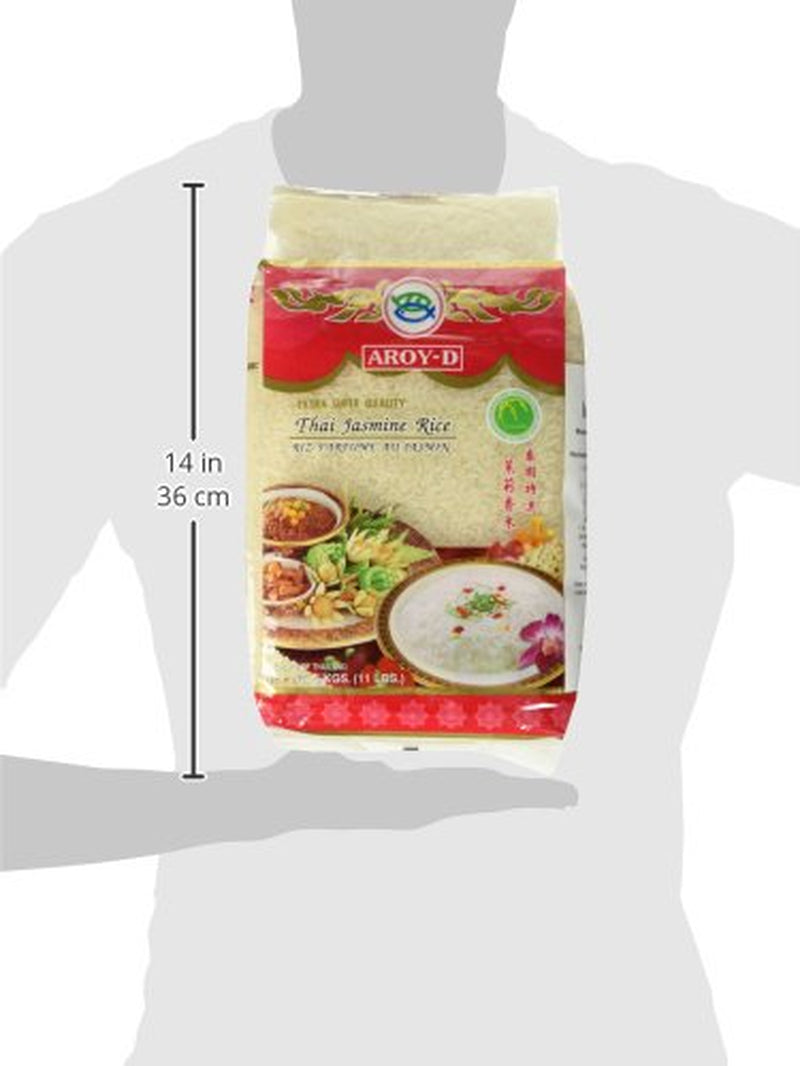 Riso profumato Aroy-D, riso 100% a chicchi lunghi, 1 confezione (1 x 5 kg)