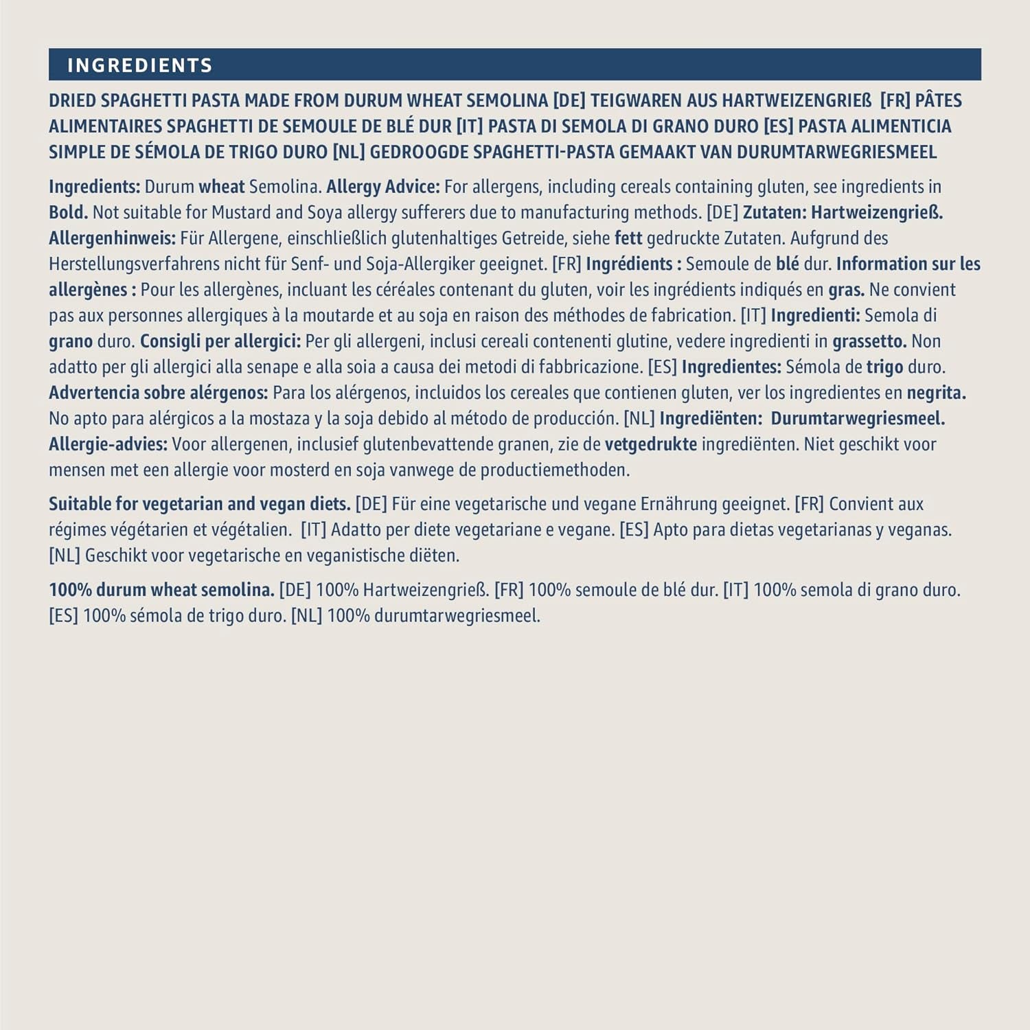 Spaghetti da Amazon, 500g