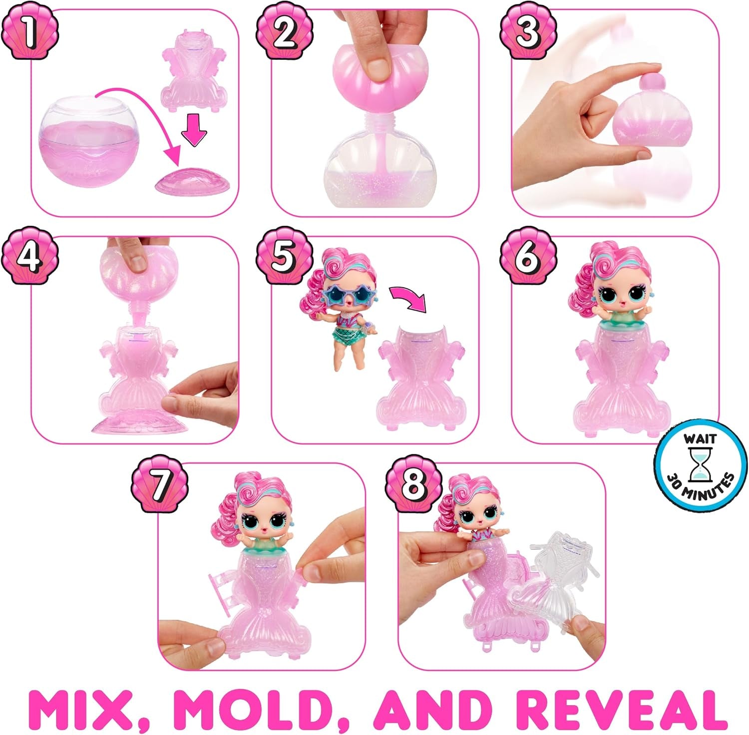LOL Sorpresa! Sirene più piccole - Mini bambole alla moda con code che cambiano colore - Adatte per collezionisti, ragazze e ragazzi dai 4 anni in su Naty Shop Dolls