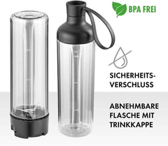 ZWILLING Robot da cucina, Smoothie Maker, Inkl. Trinkflasche Mit Verschluss, 600 Ml, 300 Watt, Edelstahl/Kunststoff, Schwarz Kitchen Naty Shop