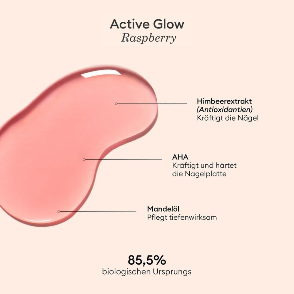 MANUCUIST Nail Care Repair Active Glow Raspberry (Rosa) a base biologica: Mandorla Dolce, Lampone, Smalto Nutriente e Lucido, Effetto Rosa Trasparente - Smalto Nude