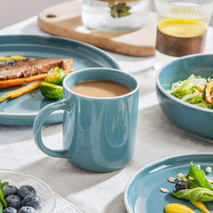 vancasso SESAM Serie Steingut Geschirrset für 12 Personen, 48 teiliges Kombiservice – Tafelservice mit Speisetellern, Desserttellern, Müslischalen und Kaffeetassen, skandinavisches Design