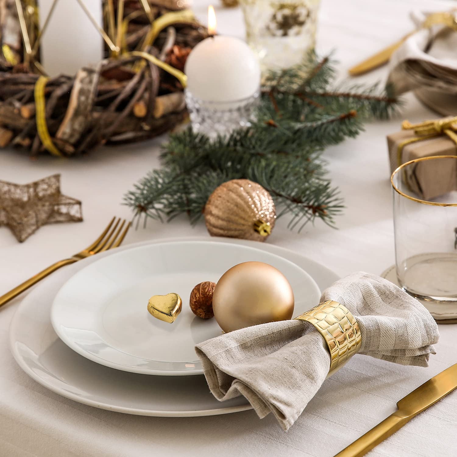 Günthart 150 pezzi Cuori di cioccolato dorati con ripieno di torrone, renna | Rodolfo il Rosso - Crema di Torrone | Cuori Di Cioccolato Dorato | Concorso | Cuori Di Cioccolato Dorato | Natale (1,2 kg)