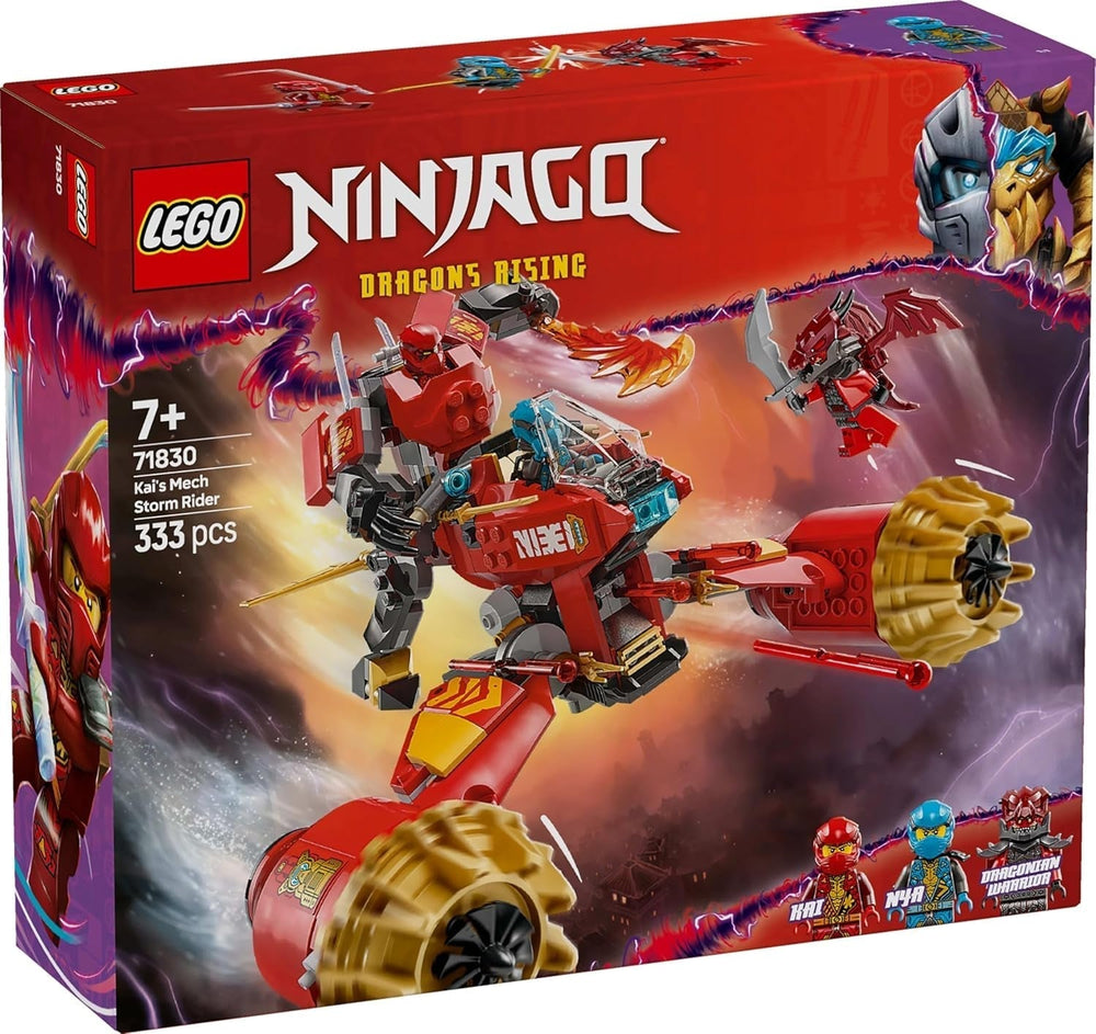 Mech Storm Rider di LEGO NINJAGO Kai - Moto giocattolo volante con 3 minifigure - Mech con testa, braccia e gambe mobili - Giocattolo da costruire - Regalo per ragazzi e ragazze dai 7 anni in su 71830 Set da costruzione Besuche den LEGO-Store