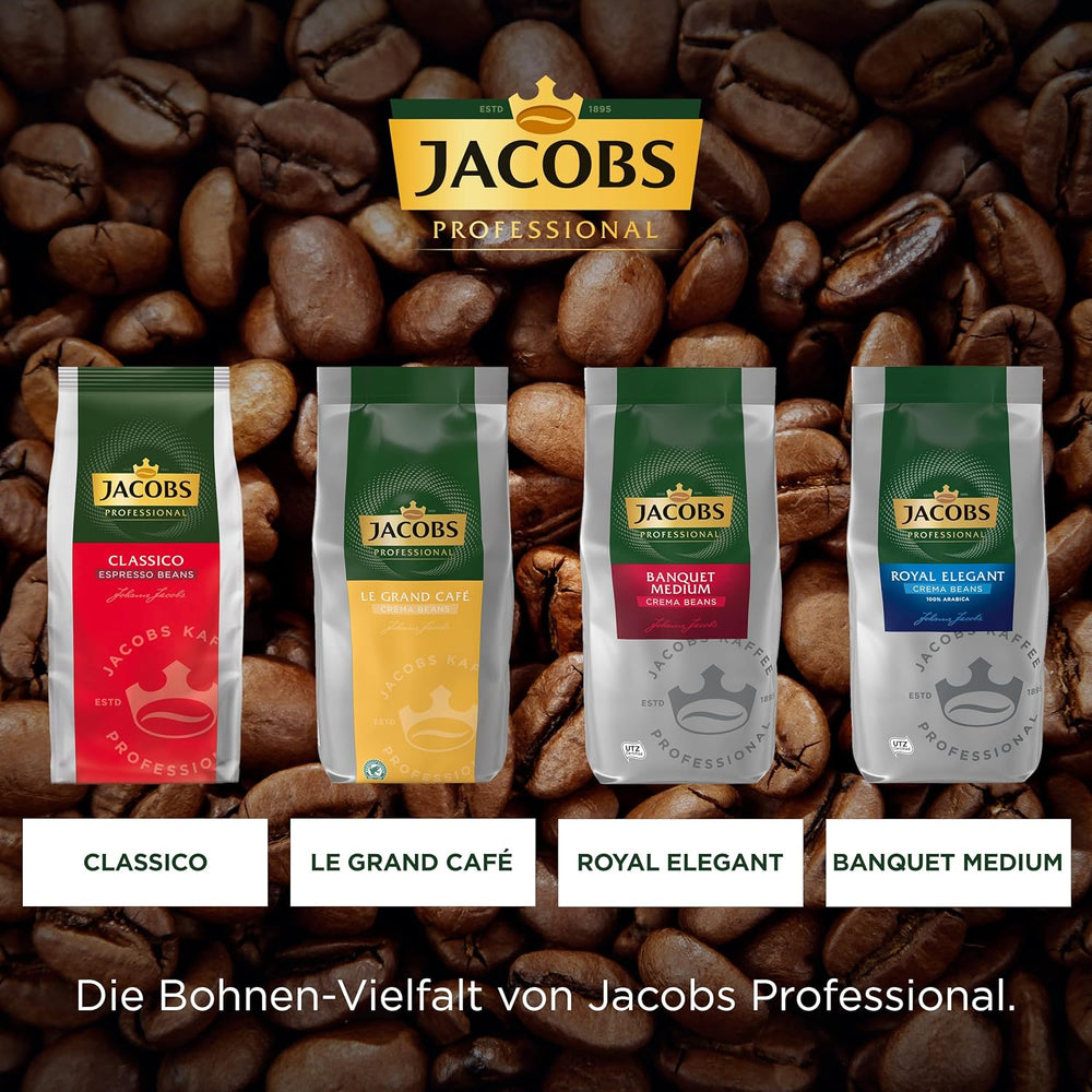 Boabe de cafea Jacobs Professional Le Grand Café Crema, intensitate 2/5, boabe întregi de cafea, 1 kg