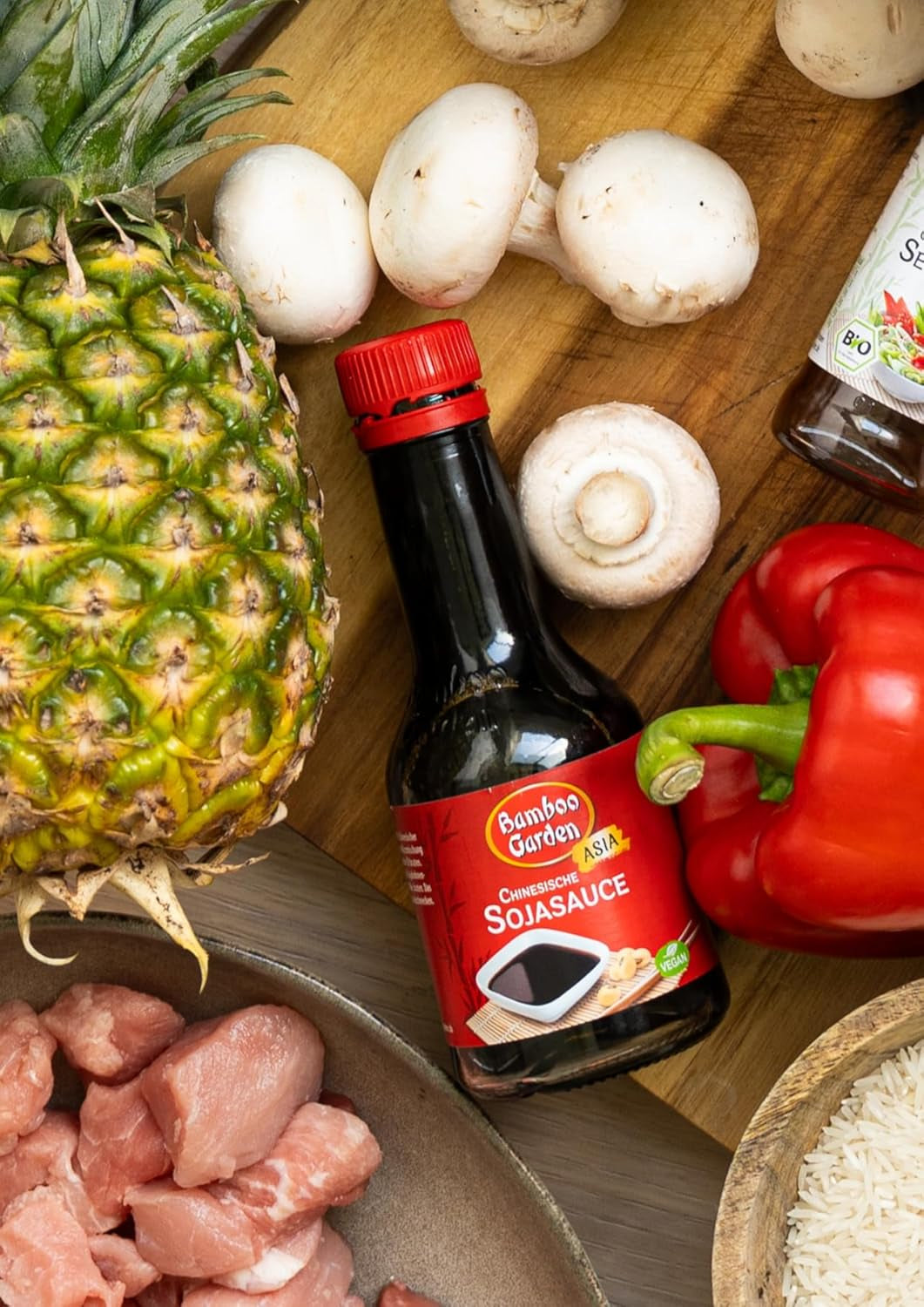 Bamboo Garden - Chinesische Sojasauce , Würzsauce für Fleisch, Geflügel, Gemüse und vieles more , 1 x 200 ml (Verpackungsdesign kann abweichen)