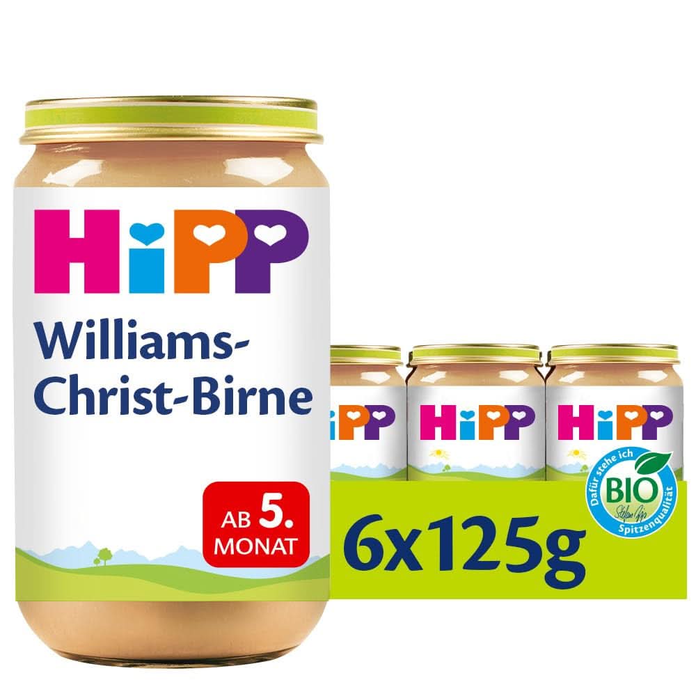 Frutti Hipp, pere Williams-Christ, conf. da 6 (6 X 125 G) Mamma e Bambino Naty Shop