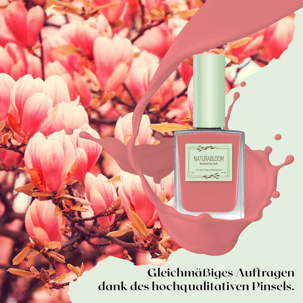 Oja coral cu uscare rapidă (Burnt Coral) - ojă naturală cu formulă vegană - respirabilă, sustenabilă și de lungă durată, 14 ml