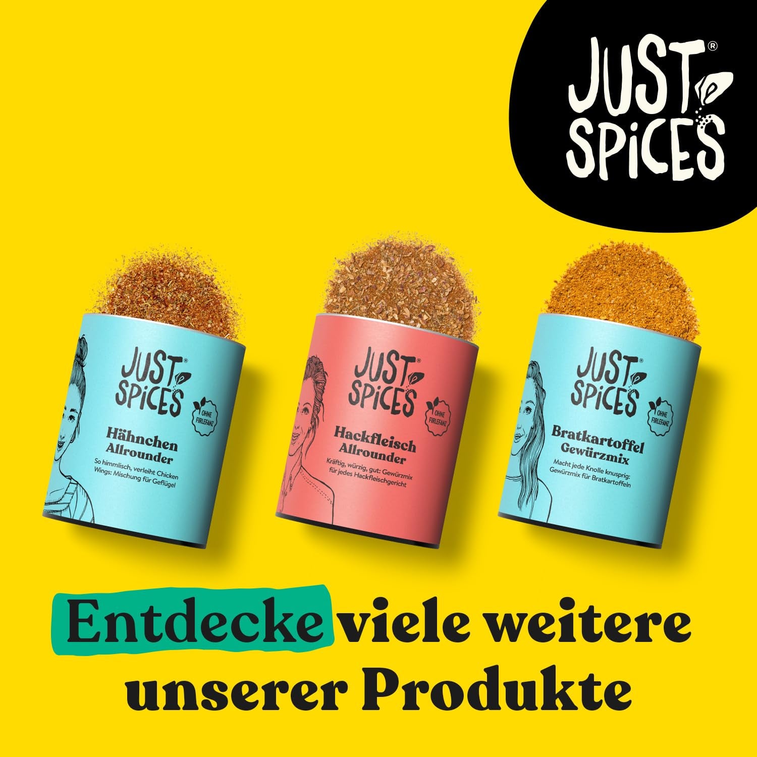 Just Spices Hähnchen Allrounder I Mariniere Geflügel, Brathähnchen, Wings und vieles mehr I Gewürzdose, 79 g