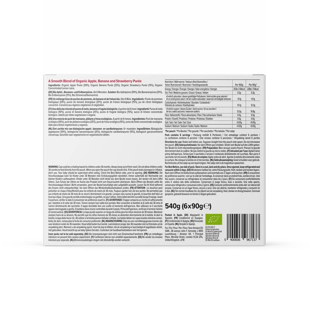 Mama Bear, purea biologica di diversi frutti, set 6 x 90 grammi Mamma e Bambino Naty Shop