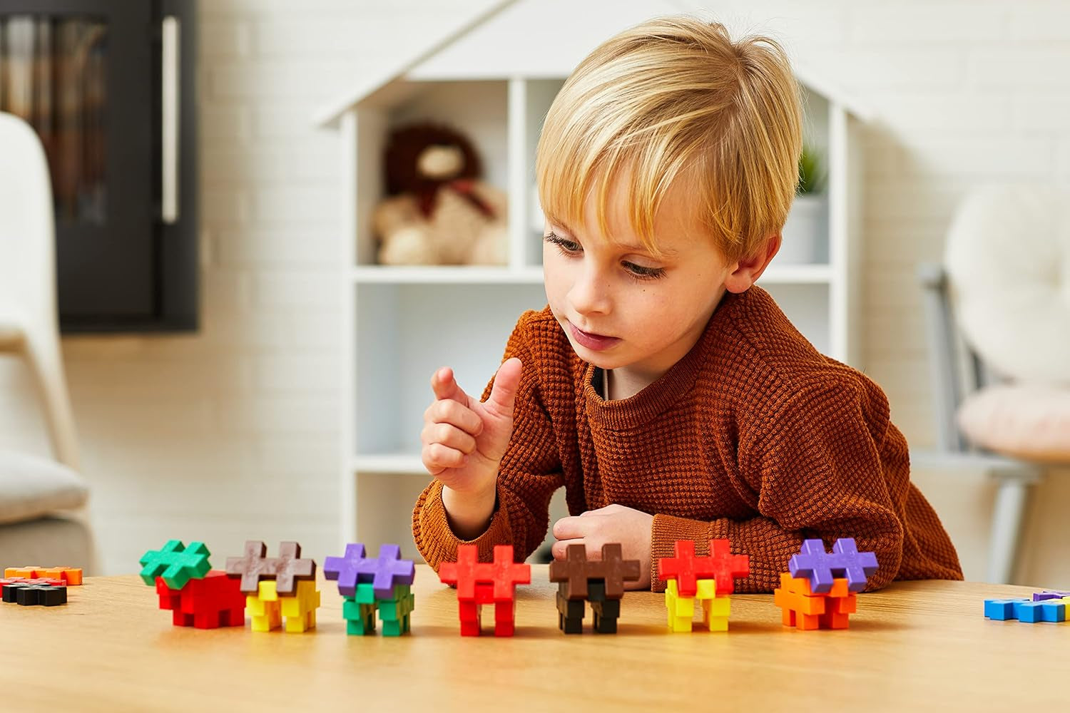 Plus-Plus 9603210 Geniales Konstruktionsspielzeug, Open Play Big Basic Mix, Bausteine-Set, 100 Teile, Mehrfarbig, Mehrfarbig