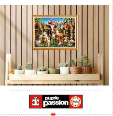 Educa - Puzzle da 500 pezzi per adulti | Animali da fattoria cattivi. Dimensioni: 48X34 cm. Include la colla per puzzle Fixpuzzle. Per 11 anni (19905) Puzzle Naty Shop