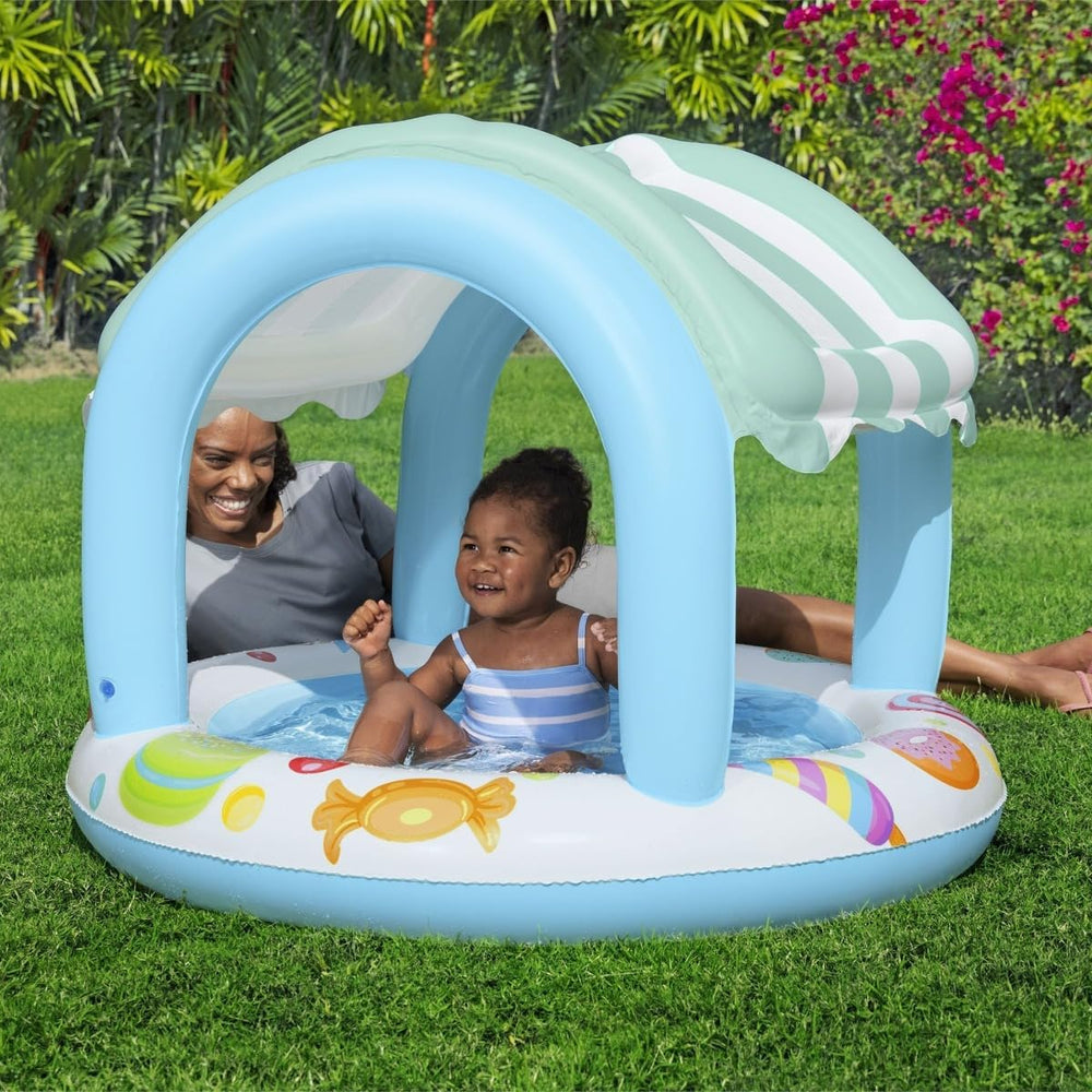 Piscina per bambini Bestway Sweet Shoppe con tetto parasole 104 x 84 cm