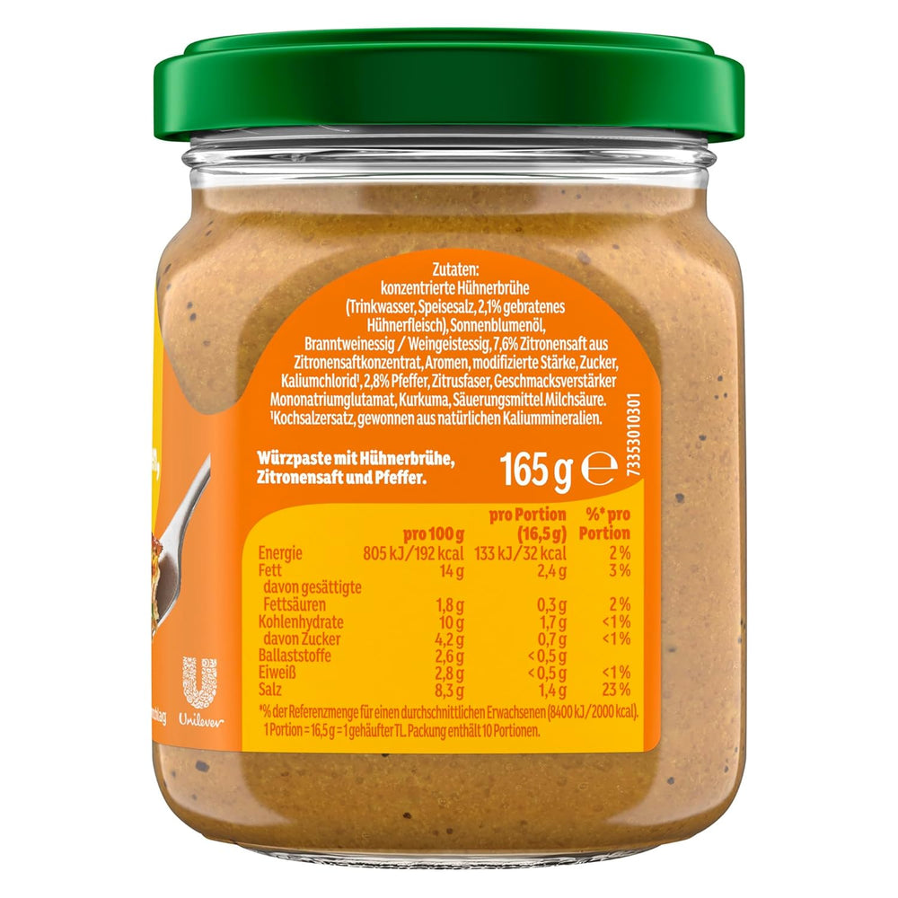 Knorr Schnell gewürzt Kochpaste Gebratenes Hühnchen, Zitrone & Pfeffer einfach & schnell für einen besonders intensiveven, geballten Gesmack 165 g