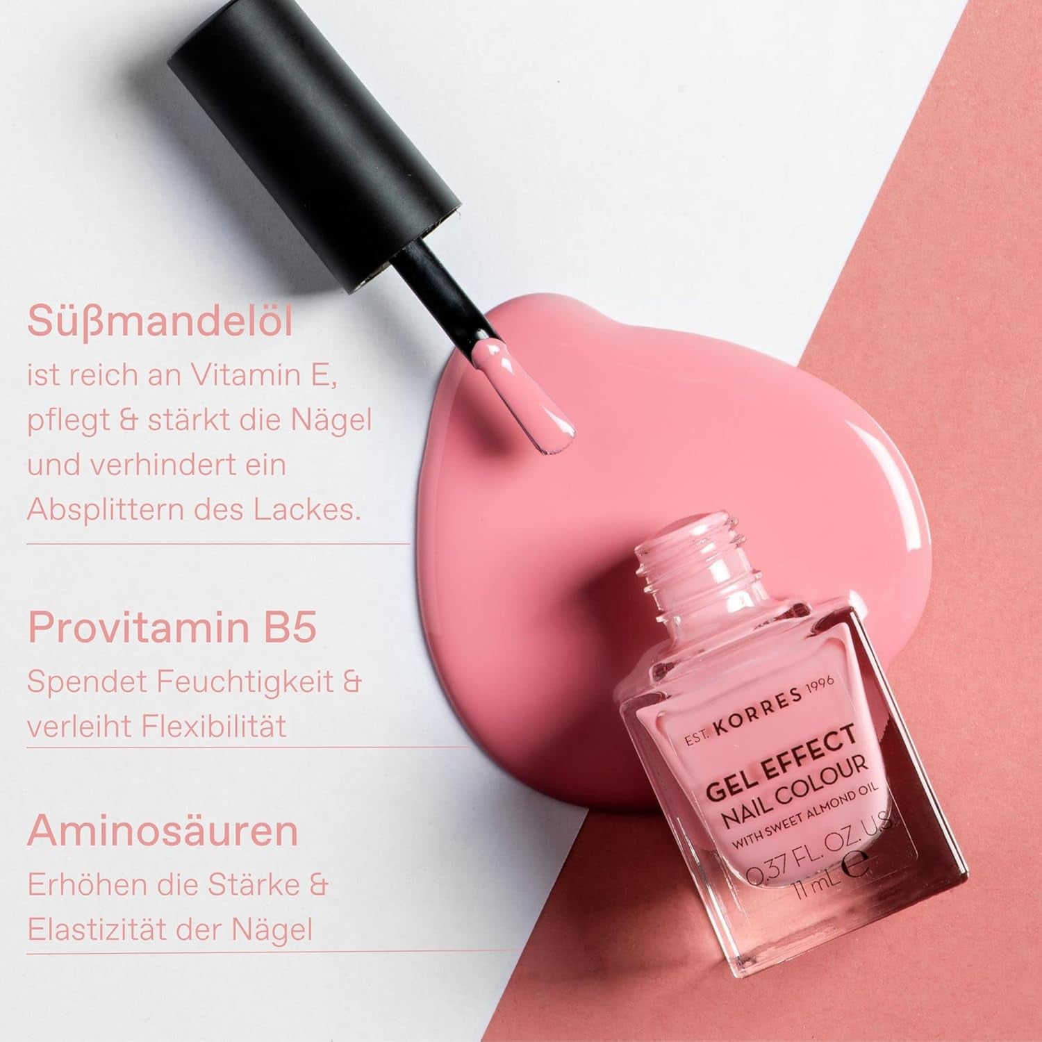 Vernice per unghie Korres Sweet Almond - 53, Rosso reale