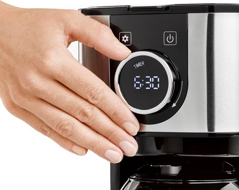 Cafetieră CASO Selection C 10 Thermo Design – Carcasă din oțel inoxidabil, carafă izotermă de 1,2 l (10 cești), comenzi tactile și cronometru, funcție Aroma PLUS, filtru permanent, filtru anti-picurare