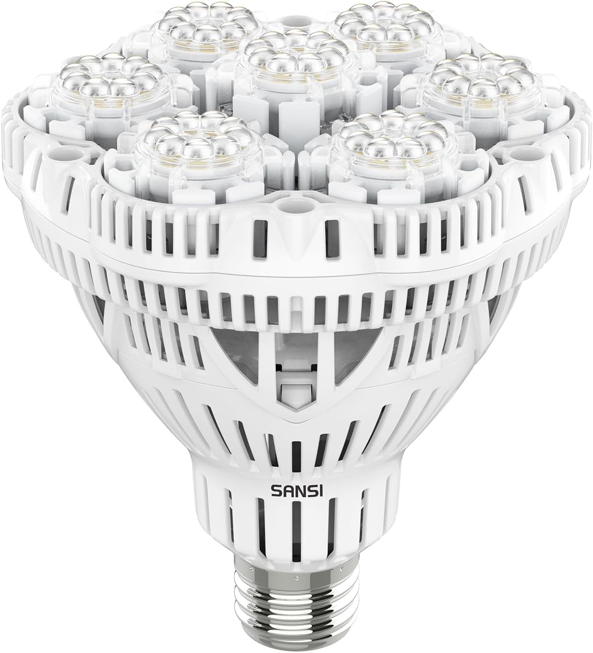 SANSI 36W Spettro completo E27 Pianta da interno LED Coltiva la luce Alta PPFD Lampade per coltivazione per serra Giardino Fiore Verdura idroponica Dimensioni Ø11,5 * 13,3 cm