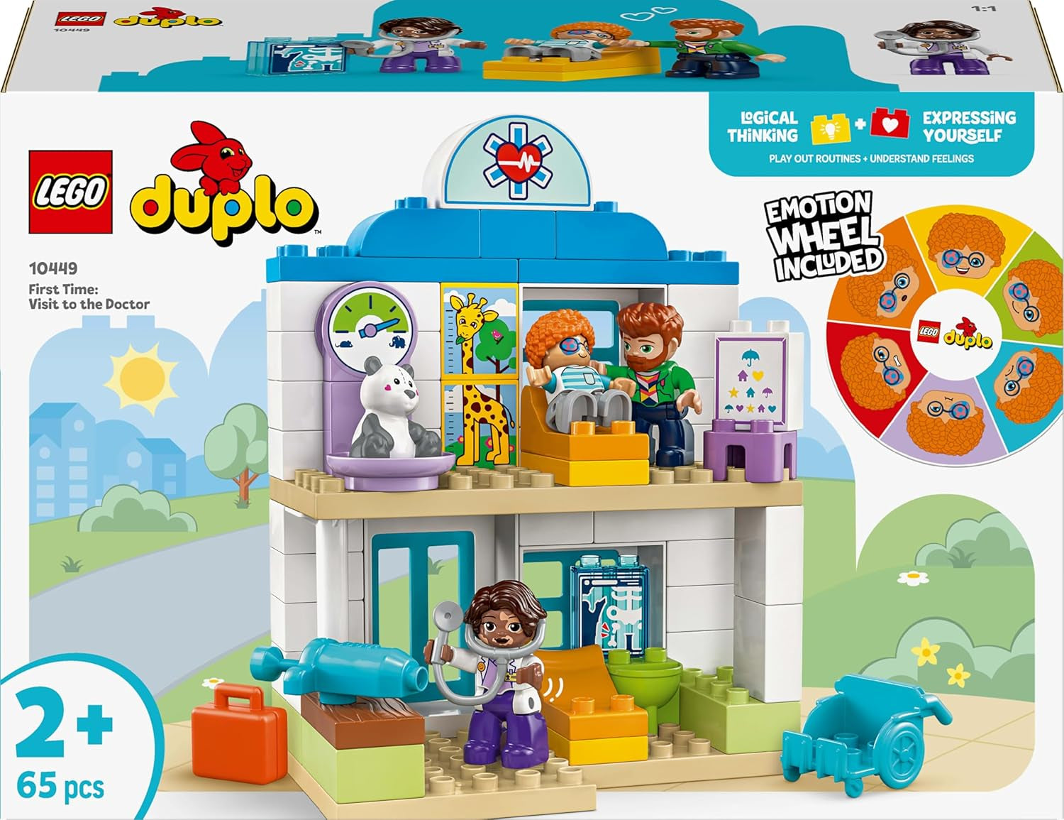 LEGO DUPLO Town Prima visita dal dottore, Giocattolo da costruzione, Set da gioco per promuovere le abilità motorie complesse, Regalo per bambini dai 2 anni in su, Giocattolo educativo, Gioco di ruolo in ospedale 10449 Set da costruzione Besuche den LEGO-Store