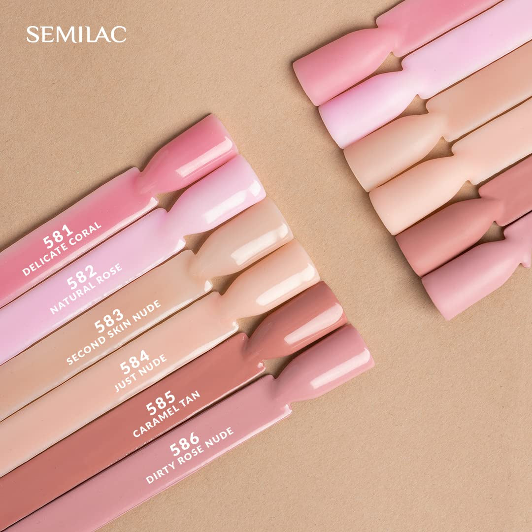 Smalto UV ibrido Semilac 582 Natural Rose 7ml Collezione unghie nude
