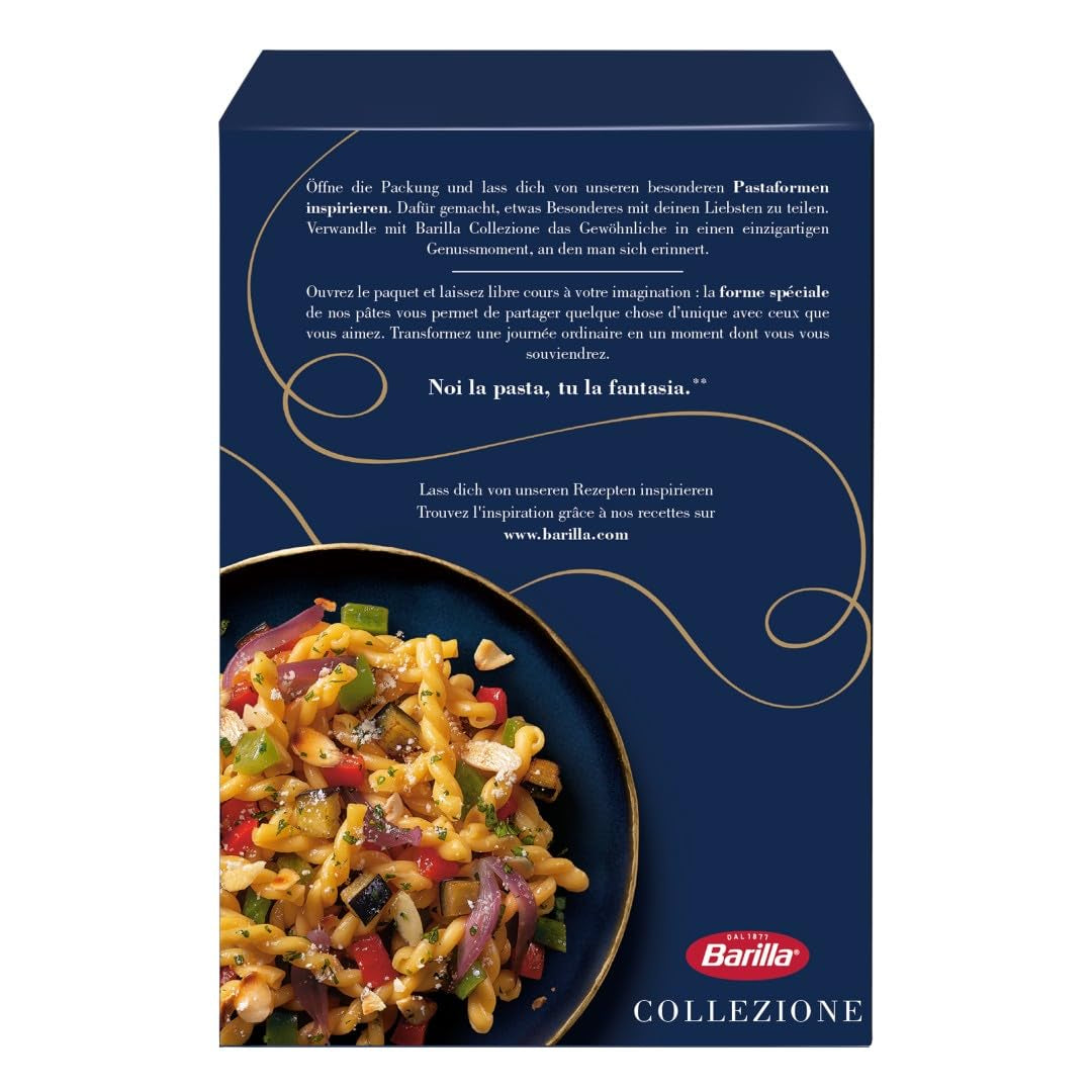 Pasta Barilla Collezione Fusilli Pezzi Corti, (1 x 500 g)