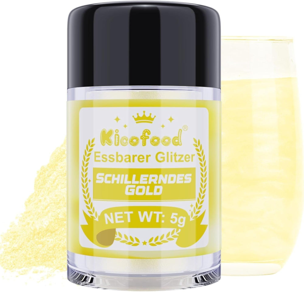 Kicofood, glitter commestibili, 5 grammi, vari colori Glitter Naty Shop Oro iridescente