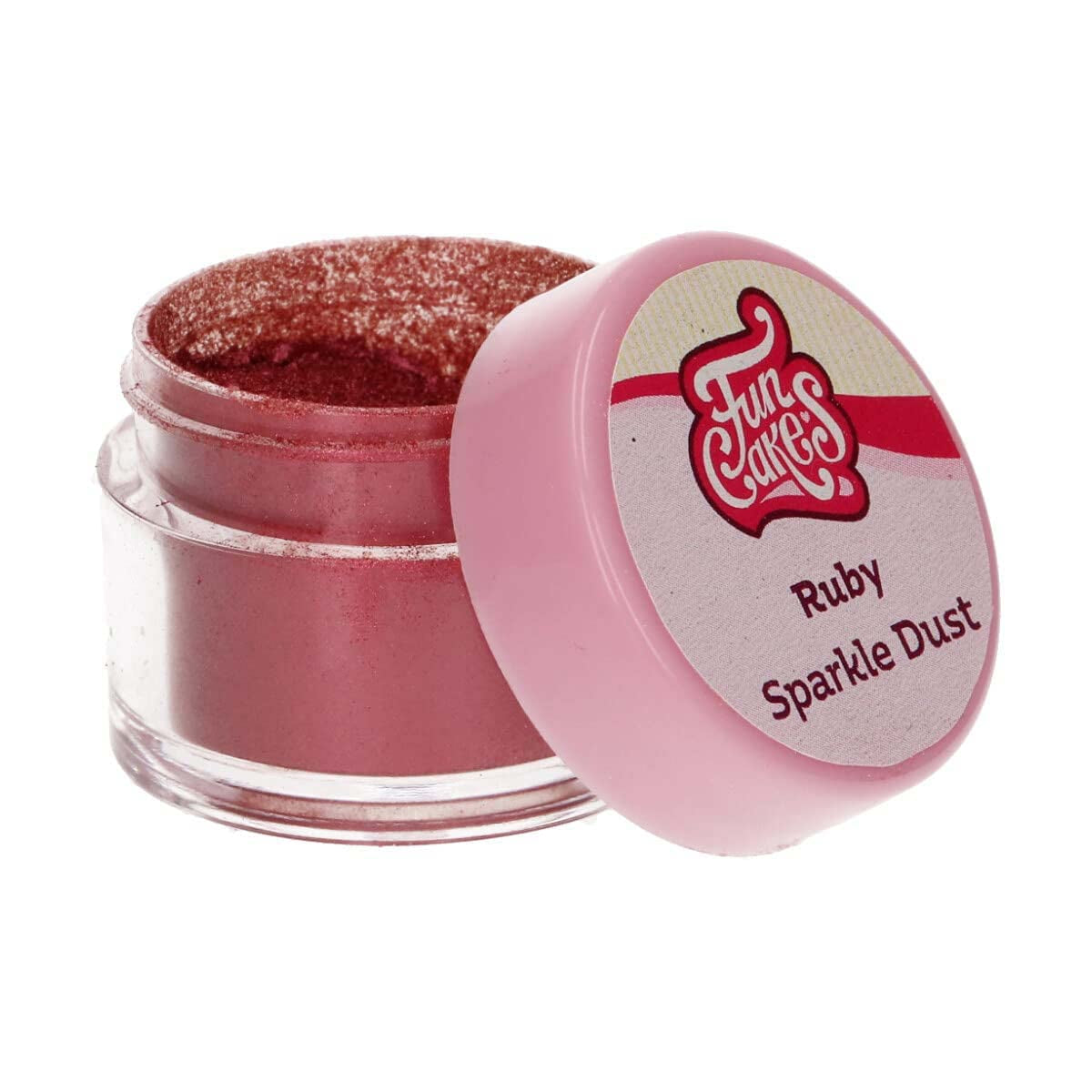 Funcakes Sparkle Dust Ruby: Pudră colorată strălucitoare pentru alimente, pentru decorarea torturilor, certificată Halal