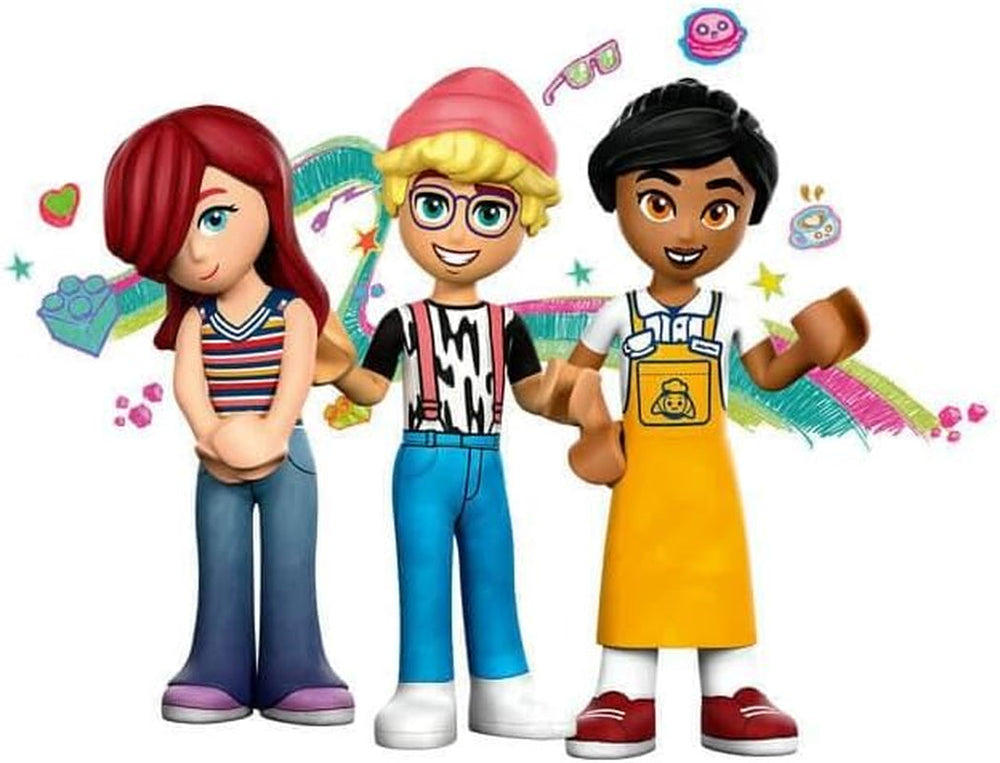 LEGO Friends Heartlake City Café, giocattolo per bambini, panetteria giocattolo, idea regalo per ragazze e ragazzi 6+, set di 3 personaggi da gioco e figura del cane 42618 Set da costruzione Besuche den LEGO-Store