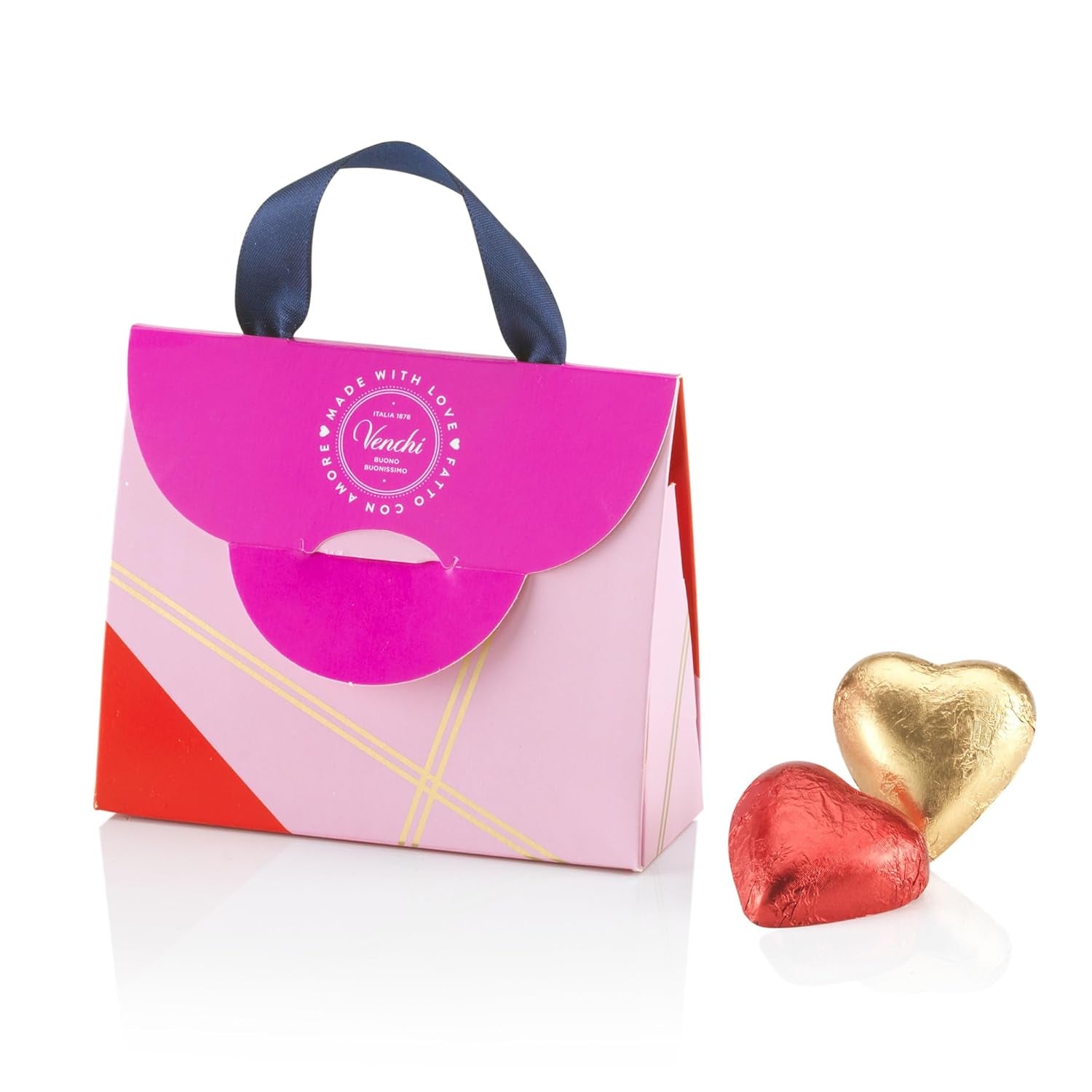 Venchi - Seturi tematice cu bomboane de ciocolată pentru Ziua Îndrăgostiților Bomboane de Ciocolata Naty Shop Cutie in forma de geanta