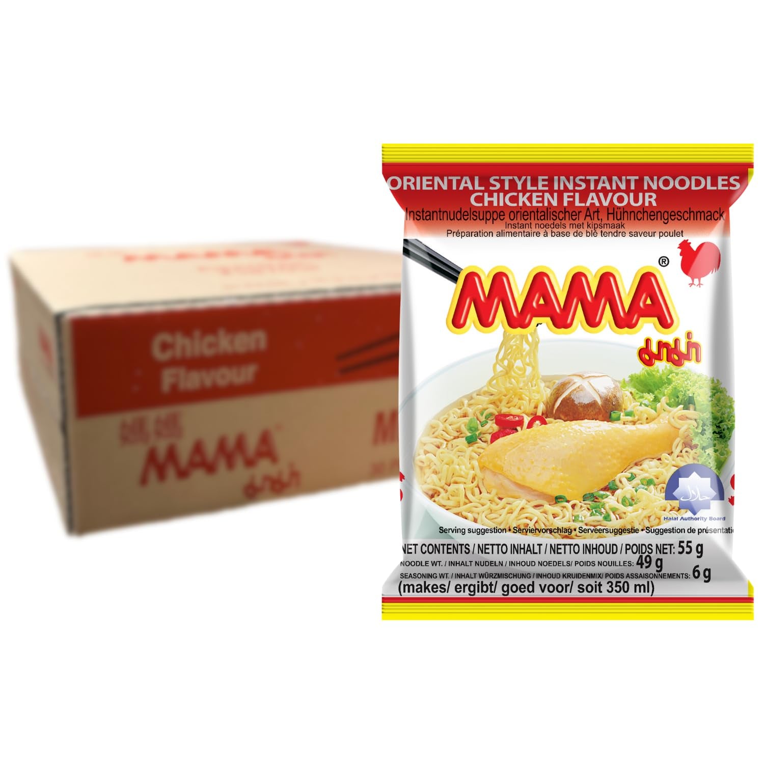 MAMA - Noodles Istantanei con Pollo - Confezione multipla (30 X 55 GR)