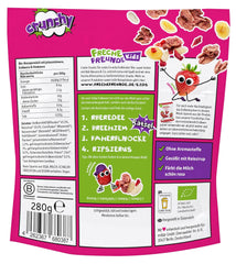 FRECHE FREUNDE Muesli da colazione biologico Edda's Berry Mix di muesli croccanti per scolari con fragole liofilizzate Confezione da 6 vegani (6 x 280 g)