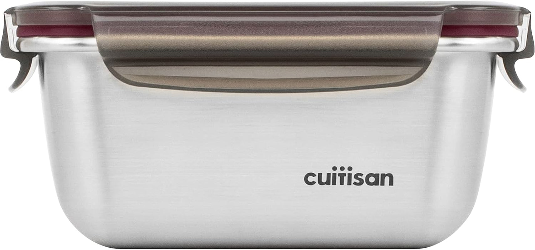 CANDL Cuitisan (Flora) borcan de depozitare a alimentelor din oțel inoxidabil cu capac cu clip, dreptunghiular, potrivit pentru cuptor cu microunde + cuptor, borcan de depozitare, EC7-SS10 2800ml Cutii depozitare alimente Naty Shop 14.8Cm X 10.8Cm X 7.1Cm / 500Ml