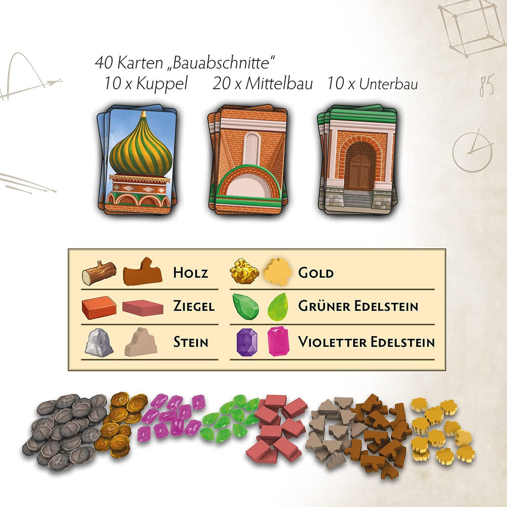 KOSMOS 682156 Cattedrale Rossa, Costruttori dello Zar, Gioco di strategia con speciale meccanismo di dadi, Gioco da tavolo per 1-4 giocatori dai 12 anni in su, Gioco per intenditori